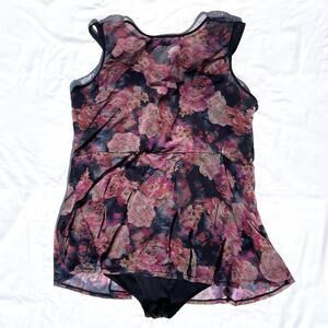 Torrid Underwire Short Mesh Overlay Swim Dress With Brief Womens Plus 4 Pink 4X